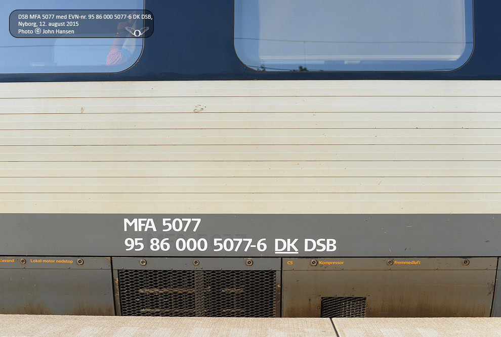 DSB MFA 5077 med EVN-nummer