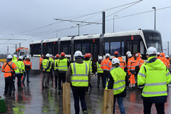 Presseopbud ved levering af første togsæt til Odense Letbane. Torsdag 20. februar 2020, CMC Hjallese