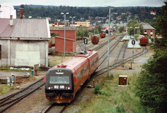 NSB BM92.56 afgår fra Steinkjer. Lørdag 15. juli 1989, Steinkjer