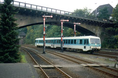 DB 928 217-9 + 628 217-2. Onsdag 16. oktober 1991, Flensburg Hbf.