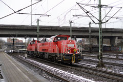 DB Gravita 261 098-8 passerer Hamburg-Harburg. Søndag  4. februar 2018, Hamburg-Harburg