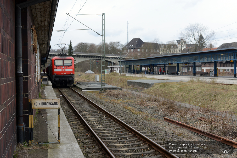 Perron for spor 2 på Flensburg Hbf.