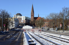 Odense Letbane under anlæg på Albanigade