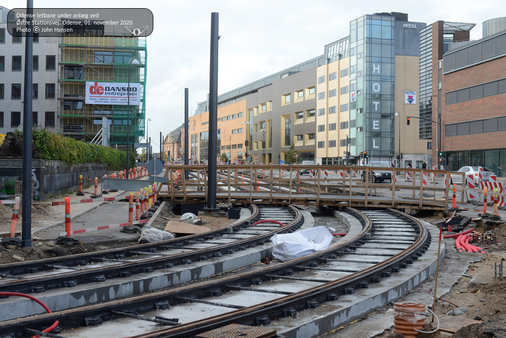 Odense letbane under anlæg ved Østre Stationsvej